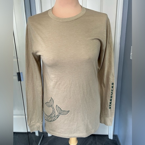 Starbucks Logo Mermaid Long Sleeve Crewneck T Shirt - Picture 1 of 6